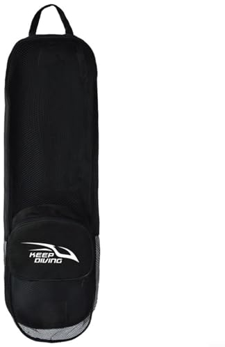 SMZhomeone Netz-Tauchtasche, Netztasche zur Aufbewahrung von Tauch- und Schnorchelausrüstung, schwarz, robuste Reißverschlüsse, verstellbarer Schultergurt, 72 x 22 x 12 cm, 1222040055