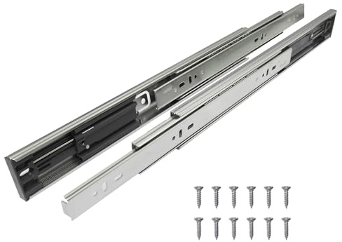 SAYOYO Kugelgelagerte Schubladenschiene 350 mm, Voll Ausziehbare Schubladenauszüge mit Dämpfung (SoftClose), Laufschienen für Schubladen mit 45,5 mm Aussparung,Tragfähigkeit 45 kg