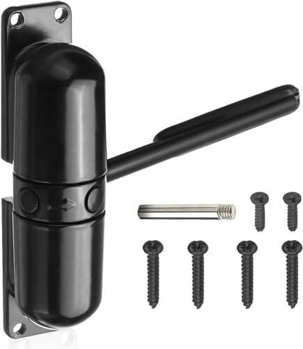 Cierrapuertas Automatico Cierrapuertas Muelle Aleación Ajustable Automática Cierra Puertas para Comercial y Hogar Puerta (Negro)