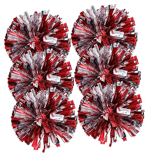 HANABASS 6stücke Teiliges Cheerleading Pompoms Handblumen Für Metallisierte Pompons Und Langlebige Und Wiederverwendbare Cheer Poms Für Sportveranstaltungen Partys Und Tanzaufführungen