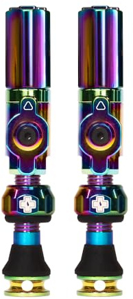 Muc-Off Big Bore Hybrid Tubeless Valves - Maximum Air Flow CNC Aluminium Valve System - Coreless Design for Presta Rims - Fast Inflation and Sealant Fill - Iridescent, 30mm