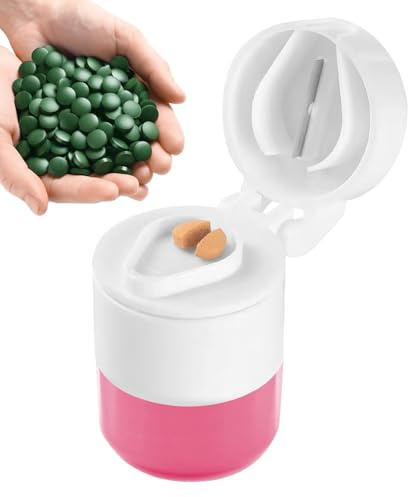 Divisor De Tabletas, Cortador De Pastillas Con Compartimento De | Almacenamiento, Divisor De Tabletas Portátil, Organizador De Pastillas Para Tabletas Pequeñas Y Grandes, Pastillero Cuchillas