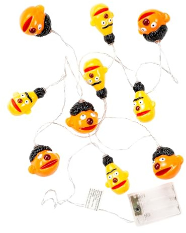 United Labels Sesamstraße Ernie & Bert Lichterkette 2 m 10 LEDs, warmweiß, innen, batteriebetrieben, USB-C Anschluss, LED Lichterkette innen für Wohnzimmer und Kinderzimmer