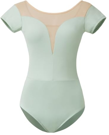 ROYAL SMEELA Maillot danza manga corta mujer body bailarina mujer maillot danza ballet adulto maillot de danza para adulto maillot baile mujer maillot bailarina body negro baile body danza ballet