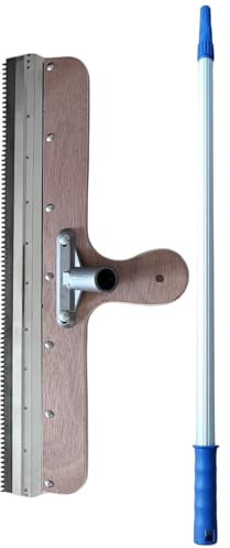 Großflächenrakel 560mm + Teleskopstiel, Stehrakel, Zahnrakel,Standrakel, Flächenrakel mit R2 Zahnung - Set für Bodenbeschichtungen und zum Verteilen von Ausgleichsmasse