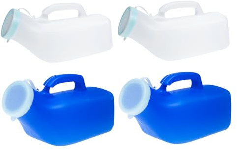 SEWOART 4 Stück-packung Urinale für Männer aus Kunststoff mit Skala Tragbares Reise Urinal Großer Fassungsraum Hygienisch Glatte Oberfläche Urinbehälter für Senioren und Patienten