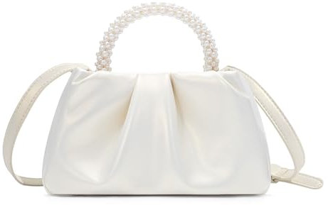 CCAIPU Handtaschen für Damen, weiche Clutch aus PU-Leder, modische Umhängetasche mit Perlen, Abendtasche für Hochzeiten, Brautpartys