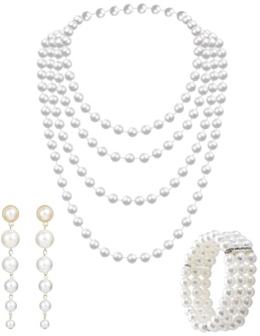 BARRU Damen-Schmuck-Set mit Vintage-Imitationsperlen
