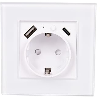 Cofan Enchufe de pared inteligente | Conectividad WiFi 2.4 GHz + Bluetooth | Potencia: 3520 W | 1 toma con puerto USB y USB-C | Compatible con Alexa y Google | Aplicación: Smart Life o Tuya | Temporiz