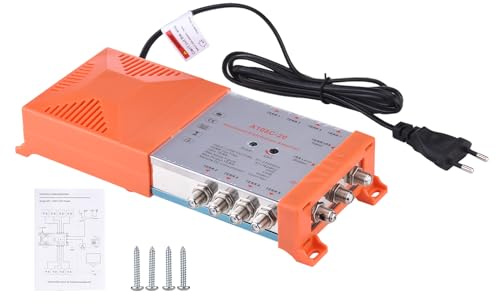 Weytoll Amplificateur de Distribution 8 Voies pour signaux TV et Radio terrestres - Système MATV/Satellite d'intérieur avec Boucle IRS, Gain de 20 DB, Filtre 4G