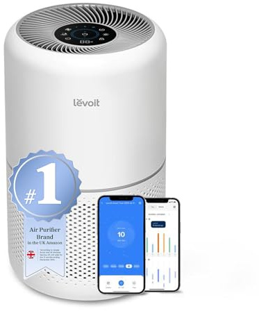 Levoit Smart HEPA Air Purifier for Bedroom Home 108 m², CADR 258 m³/h, Laser Air Quality Sensor with Auto Sleep Mode, Alexa & App Control, Remove 99.97% Pollen/Dust/Odour, Core 300S