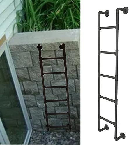 Compact Loft Ladder 1m-1.7m - Iron Fire Escape Step for Indoor/Outdoor Window Access Space-Saving Attic Staircase Home Safety & Storage Solution Color: B