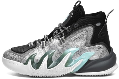 Bolognifi Höga, halkfria basketskor for män, professionella sportskor Basketbollsutrustning(Grey,41 EU)