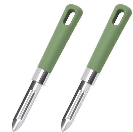 Set 2 Pezzi Pelaverdure & Pelapatate Verde, per Patate, Carote, Cetrioli, Mele