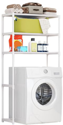 Syglawnd Estante para Lavandería sobre Lavadora o Secadora, Estante para Lavadora Cuarto de Lavado de 3 Niveles sobre Estantes para y Secadora Ahorro de Espacio Almacenamiento para p