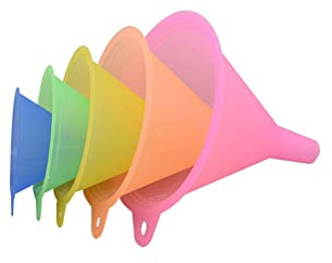 Rainbow Kitchen Funnels for Filling Bottles or Containers, Small Funnel Sets, 1 Set - 5 Cooking Funnels for Transferring Liquid, Fluid and Dry Ingredients(1 Set)