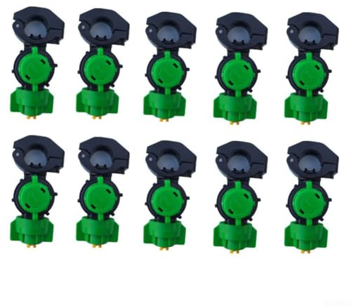 Hasaller Paquete de 10 boquillas pulverizadoras agrícolas para tractores con abrazadera de tubo de 22 mm y spray atomizador en forma de ventilador de orificio de 9,8 mm para limpieza e riego de agua