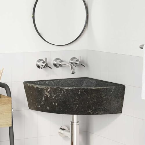 Lumanois Lavabo Gris (38-45) x (38-45) x 12 cm Piedra del Río,Lavabos y fregaderos,Lavabos,31.5kg-4103954