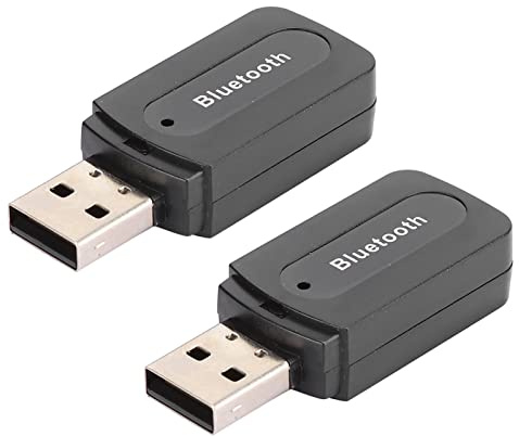 Qudinip Adattatore Ricevitore USB, Ricevitore Bluetooth Compatto per Riproduzione Musicale, Uscita AUX, Set da 2 Pezzi per Uso Domestico e in Auto
