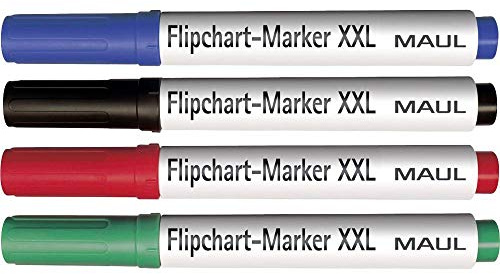 Maul Flipchart-Marker XXL, Keilspitze 3.0 - 6.0 mm, Sortiert, 4 Stück