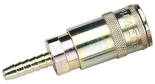 Draper 51414 Vertex Air Line Coupling with Tailpiece, 1/4 Bore , Blue