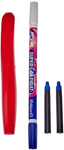 Pelikan Twist in verschiedenen Farben, ergonomischer Kugelschreiber, Rechts- und Linkshänder für Schule und Büro, nicht verformbare M-Spitze, 2 blaue Patronen und Radiergummi, nachfüllbar