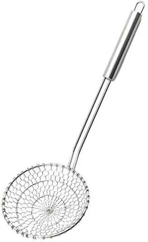 Best Utensils Asian Kitchen Stainless Steel Spider Strainer Professional Wire Skimmer with Spiral Mesh (Dia. 13CM)