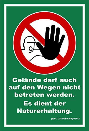 Melis-Folienwerkstatt Schild Gelände Nicht betreten - 30x20cm - 3mm Hartschaum – 20 VAR S00359-065-E