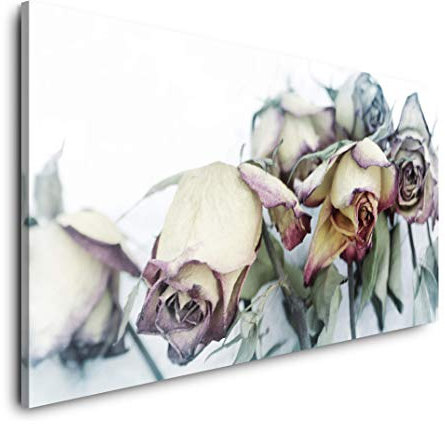 Rosen 120x 60cm Panorama Leinwand Bild XXL Format Wandbilder Wohnzimmer Wohnung Deko Kunstdrucke