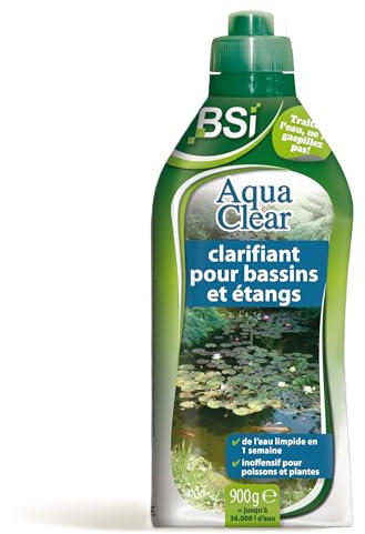 BSI - Aqua Clear - Clarifiant - Pour Bassins et Étangs - Retrouvez Une Eau Limpide En Une Semaine - 900g