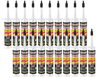 Isolbau Montagekleber Fix-Power - 20 x 480 g Styroporleber, Kraftkleber, Alleskleber, Baukleber für Innen- & Außenbereich - 200 kg / 10 cm - Weiß