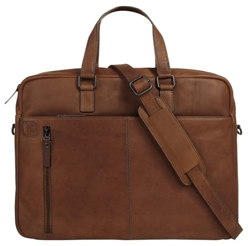 X-ZONE Aktentasche Echt Leder Herren | Business Laptop Tasche | Premium Messenger Bag mit RFID-Schutz | Bürotasche mit USB-Anschluss | 020629