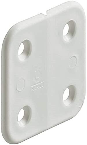 Lot de 10 charnières en plastique Blanc 40 x 43 mm