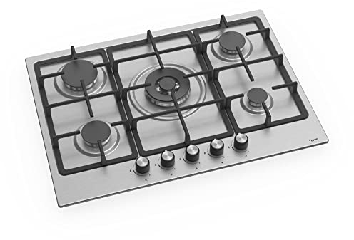Ferre EL008-70cm Built-in Gas Hob - 5 Burners - Matt Stainless Steel Body