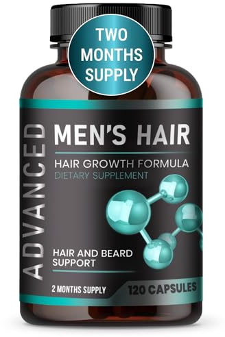 Hair Growth Vitamins For Men - Anti Hair Loss Pills. Regrow Hair & Beard Growth Supplement For Volumize, Thicker Hair.Stop Hair Loss And Thinning Hair With Biotin & Saw Palmetto Hair Vitamins.120 Caps