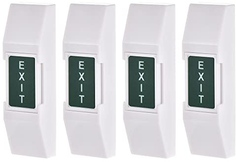 uxcell Push to Exit Button Release Switch Door Access Control System PC Panel 76mmx23mm 12V 3A White 4 Pcs