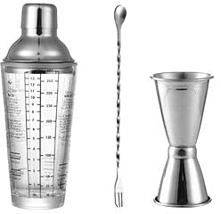 Cocktail Shaker Set Ensemble à Cocktail Shaker Cocktail Shaker Set neige Coupe Grams transparent Barre d'échelle de mélange de jus de fruits Coupe Bartender Outils Drink Bar Barman Cadeaux Party Kit S