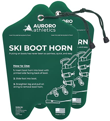 Ski Boot Horn (2 Pack) Tallest Ski Boot Horn, Shoe Horn for Ski and Snowboard Boots, Fits All Ski Boots, Reduces Foot and Ankle Pain, Helps Insert Boot Liners, Great for Skiers of All Ages