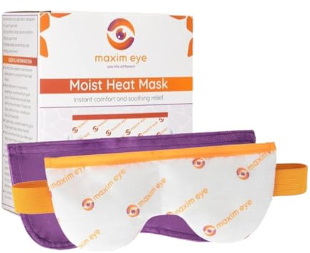 Eye Compress Moist Heat Eye Mask for Dry Eyes - Microwave Eye Mask - Washable and Reusable Heated Eye Mask - Refreshes Eye, Aids in Reducing Migraine, Sinus, and Headaches - By Maxim Eye