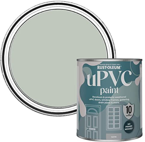 Rust-Oleum Green uPVC Door and Window Paint In Satin Finish - Chalk Green 750ml