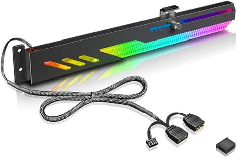Yunseity Staffa di Supporto GPU per Schede Grafiche Multi-interfaccia, 5V a 3 Pin RGB Colorato per Scheda Video (Nero)