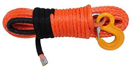Corde de treuil Corde de treuil synthétique d'orange de 12mm * 30m, câble de treuil de Bateau for treuils électriques, Cordes de remorquage