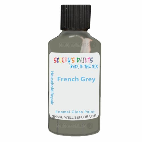 SCOOBYS PAINTS BACK IN THE MIX Enamel Touch Up Paint 30ml For Kitchen Appliances & Bathroom (French Grey)