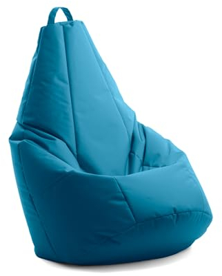 Avalon - Nuovo Pouf Poltrona Sacco Grande L Pera Jive, Puffo per Sedersi Ergonomico, Pouf a Sacco in Tessuto Antistrappo e Impermeabile, Poltrona a Sacco Moderna, Made in Italy(70x130cm-Petrol)