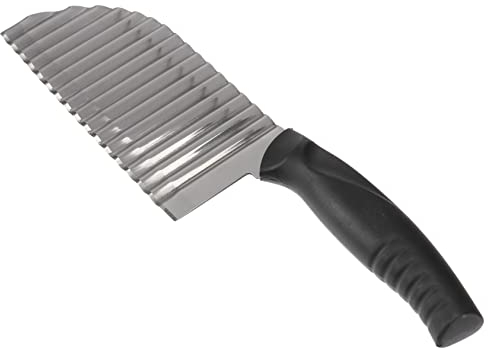 KICHOUSE Affetta Patate Ondulate Acciaio Inossidabile Utensile Multiuso Per Cucina e Ristorazione Bianco Taglio Facile Di Patate Carote e Cipolle Manico Ergonomico Per Comfort e Sicurezza