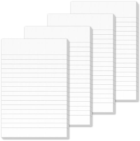 Notizblock A6 Liniert Abreißbar 4 Stück Notizblöcke A6 Blanko Schreibblock Liniert A6 Notizblöcke Kariert Kleiner Din A6 Schreibblock Mini Notizzettel Block Din Notizblock 50 Blatt/Buch