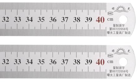 QUARKZMAN 2 Stück Edelstahl-Lineal 40 cm/16 Länge 1/28 Dicke silberfarben | Zoll und metrische gerade Kanten Messwerkzeuge, 1-1/7 Breite, für Holzarbeiten, Malerei, Handwerk