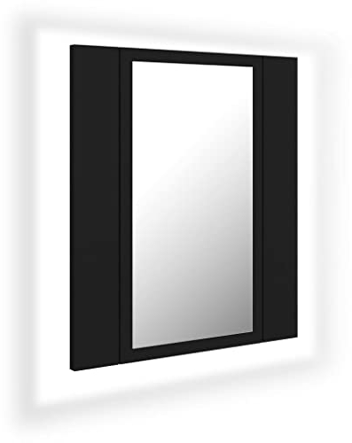 LED-Bad-Spiegelschrank Schwarz 40x12x45 cm Acryl, 804949