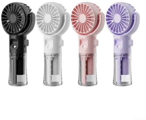 EpheyFIF for mini Handheld Fan, Rechargeable with Water Mist Spray, Powerful Motor, Adjustable Speeds (White)