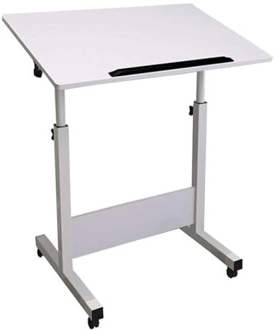 YTGHBIML Arbeitstische Rollbarer Laptop-Schreibtisch, höhenverstellbarer Überbett-Nachttisch, mobiles Laptop-Tablett, Sitz-Steh-Schreibtisch mit 4 Rollen, Beistelltisch Praktisches Geschenk